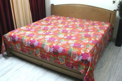 

Stylo Culture Cotton Double Bed Spread(Orange)