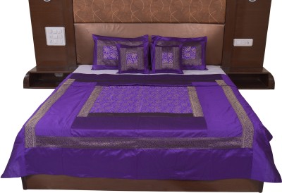 

Soundarya Silk Double Bed Cover(Purple)