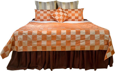 

MABA Silk Double Bed Cover(Orange)