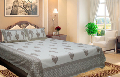 

Snuggle Cotton Double Bed Cover(Multicolor, 1 Bed Cover 2 Pillow Covers)