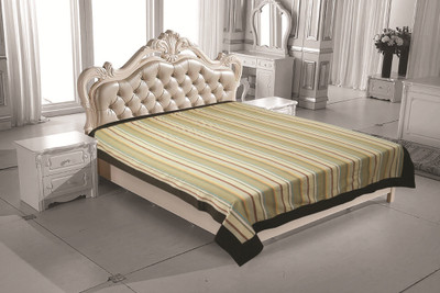 Elan Cotton Queen Bed Cover(Beige)