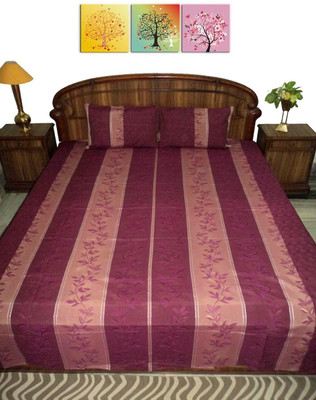 

Amita Home Furnishing Silk Queen Bed Cover(Multicolor)
