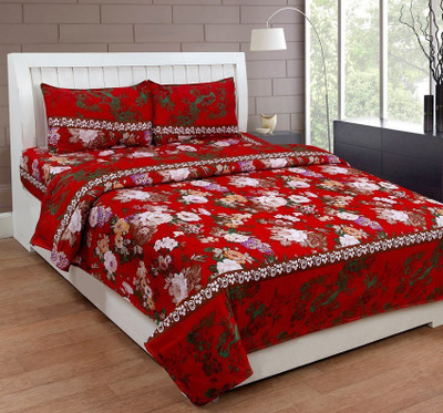 

Homefab India 144 TC Polycotton Double 3D Printed Bedsheet(Pack of 1, Multicolor)