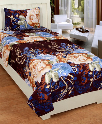 

JMT Polycotton Single 3D Printed Bedsheet(Pack of 1, Blue)