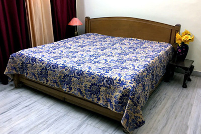 

Stylo Culture Cotton Double Bed Spread(Beige, Blue, Purple)