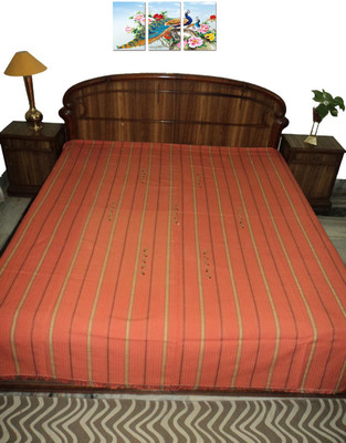 

Amita Home Furnishing Cotton Double Bed Cover(Orange)