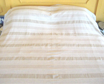 

Rhapsody Decor Cotton Double Bed Spread(Beige, White)