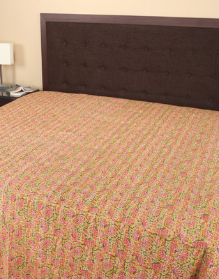 

Rajrang Cotton Double Bed Cover(Green, Pink)