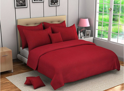 

Soumya Furnishings Cotton Double Bed Cover(Maroon, 1 Double BedCovers, with 2 Pillow Covers, with 2 Cushion Covers)