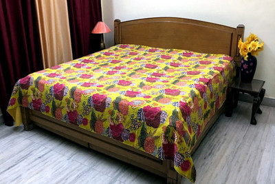 

Stylo Culture Cotton Double Bed Spread(Yellow)