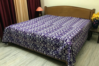 Stylo Culture Cotton Double Bed Spread(Purple)
