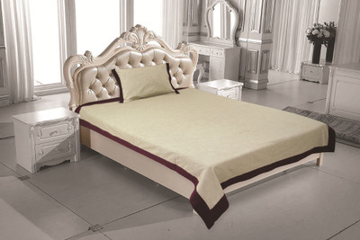 

Elan Cotton Single Bed Cover(Beige, 1 Bed Cover & 1 Pilow Cover)