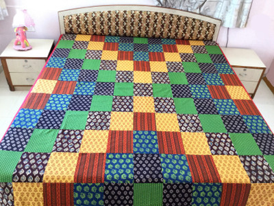 

Minky's Decor Cotton King Bed Cover(Multicolor)