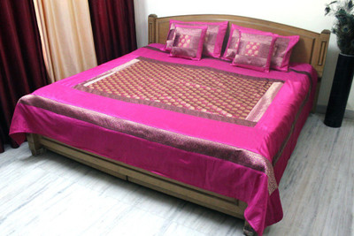 

Stylo Culture Polycotton Double Bed Spread(Pink, Bedspread, 2 Cushion Covers, 2Pillow Covers)