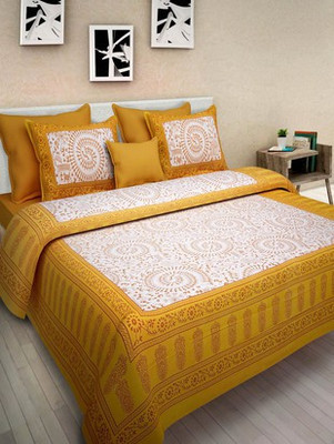 

Shop jaipuri rajasthani Cotton Double King Printed Bedsheet(Pack of 1, Multicolor)