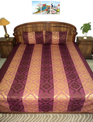 

Amita Home Furnishing Silk Queen Bed Cover(Multicolor)