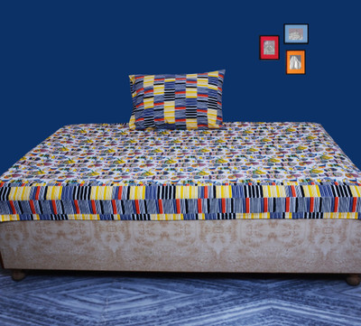 

MISONA WORLD Cotton Single Bed Cover(Multicolor, BED COVER;1 PILLOW COVER)