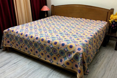 Stylo Culture Cotton Double Bed Spread(Peach)