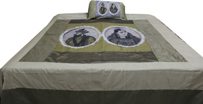 

Adishma Silk Double Bed Cover(Green)