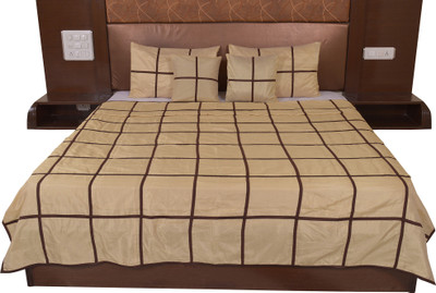 

Soundarya Silk Double Bed Cover(Beige)