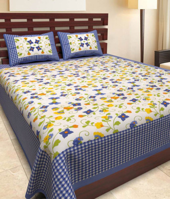 

Shop jaipuri rajasthani Cotton Double King Printed Bedsheet(Pack of 1, Multicolor)
