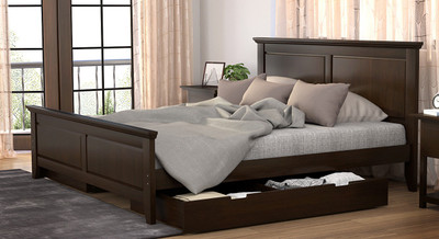 

Urban Ladder Somerset Solid Wood Queen Bed With Storage(Finish Color - Dark Walnut)