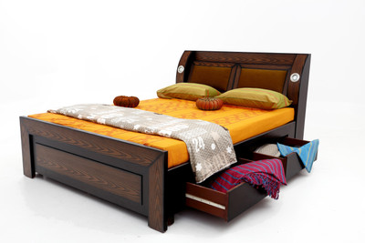 

Furnicity Engineered Wood King Bed With Storage(Finish Color - Walnut)