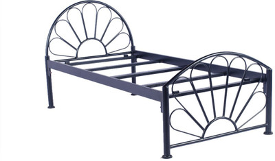 Irony Furniture Metal Single Bed(Finish Color - Black)
