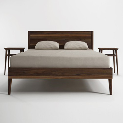 

Tezerac Solid Wood Queen Bed(Finish Color - Light walnut)