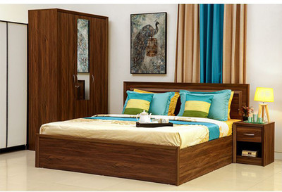 

HomeTown Stark Engineered Wood King Box Bed(Finish Color - Walnut)