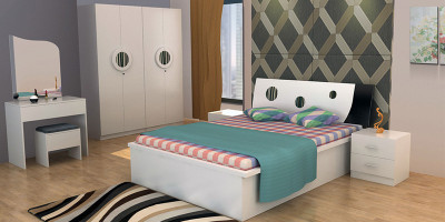 

Parin Engineered Wood Queen Bed With Storage(Finish Color - Deco White)