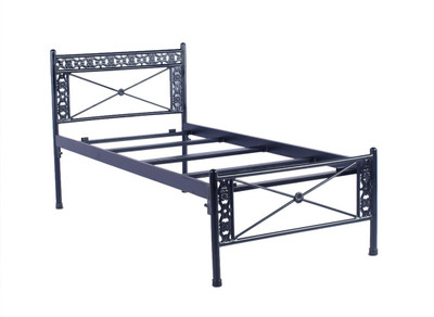 

Irony Furniture Metal Single Bed(Finish Color - Black)