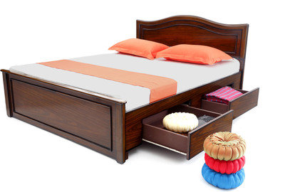 

Furnicity Engineered Wood King Bed With Storage(Finish Color - Walnut)