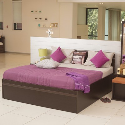 Godrej Interio Zurina Engineered Wood King Bed With Storage Finish Color Wenge