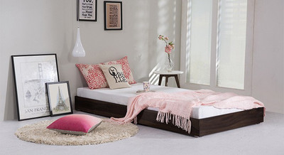 

Urban Ladder Merritt Trundle Solid Wood Single Bed(Finish Color - Mahogany)