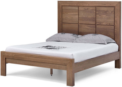 Tezerac Solid Wood Queen Bed(Finish Color - Natural)