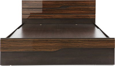 EVOK Cosmo Engineered Wood Queen Box Bed(Finish Color - Walnut, Delivery Condition - Knock Down)