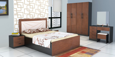 

Parin Engineered Wood Queen Bed With Storage(Finish Color - Walnut Brown)