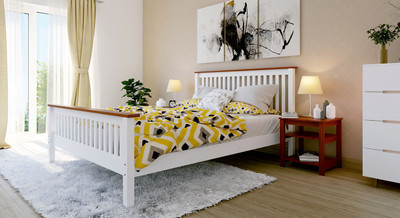 

Urban Ladder Athens Solid Wood Queen Bed(Finish Color - White)