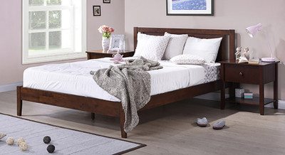 

Urban Ladder Brandenberg Solid Wood Queen Bed(Finish Color - Dark Walnut)
