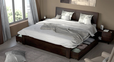 

Urban Ladder Terence Solid Wood Queen Bed With Storage(Finish Color - Mahogany)