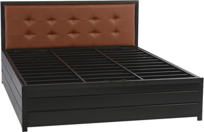 

Irony Furniture Metal King Bed With Storage(Finish Color - Black)