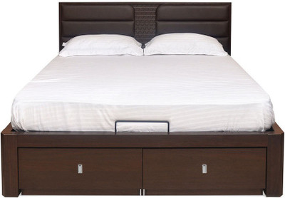 

@home by Nilkamal Triumph Engineered Wood Queen Bed With Storage(Finish Color - Dark Walnut)