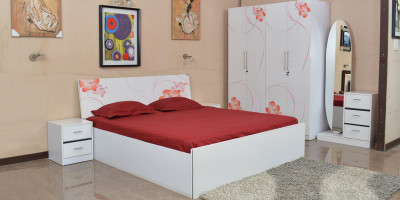 

Parin Engineered Wood Queen Bed With Storage(Finish Color - Deco White)