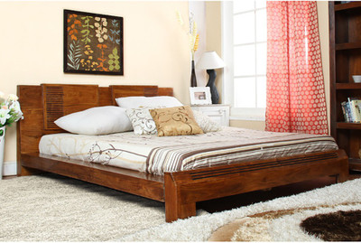 

Tezerac Solid Wood Queen Bed(Finish Color - Honey Brown)