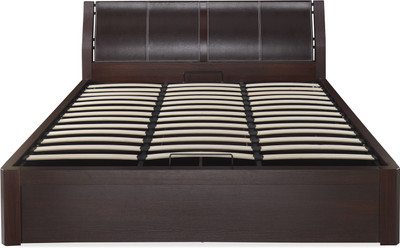 

@home by Nilkamal Engineered Wood Queen Bed With Storage(Finish Color - DARK WALNUT)