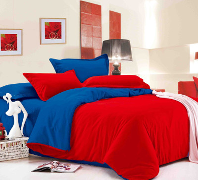 

Dexim Double Florescent Color Polycotton Bedding Set(Red, Blue)