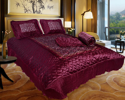 

Urban Style Ethnic Raw Silk Bedding Set(Maroon)