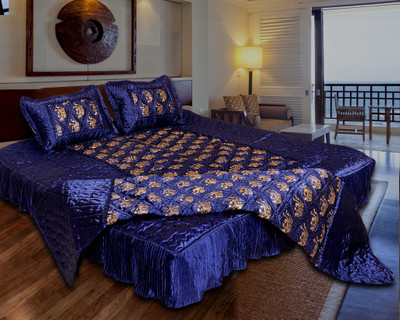 

Ooltah Chashma Satin Bedding Set(Blue)