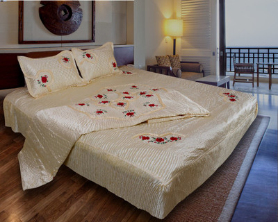 Home Shop Gift Satin Bedding Set(Yellow)